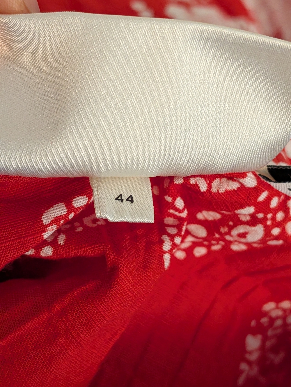 Boho Patchwork Red Mini Dress with Ruffle Hem - Picture 8 of 10